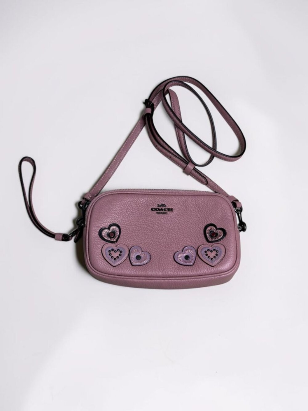 Coach Heart Appliqué Camera Bag / Double Zip Crossbody (Style #29673) - Picture 3 of 16